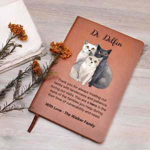 Veterinarian Gift Leather Journal, Vet Gift, Personalized Notebook, Vet Tech Gift, Graduation Gift, Animal Doctor, Vet School Gift DVM Grad
