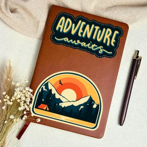 Adventure Awaits Journal, Leather Lined Travel Journal, Adventure Journal, Couples Travel Journal, Adventure Book, Leather Travel Journal