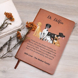 Veterinarian Gift Leather Journal, Vet Gift, Personalized Notebook, Vet Tech Gift, Graduation Gift, Animal Doctor, Vet School Gift DVM grad
