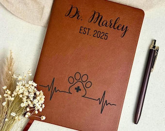 Diario veterinario personalizado: regalo de agradecimiento para un veterinario.