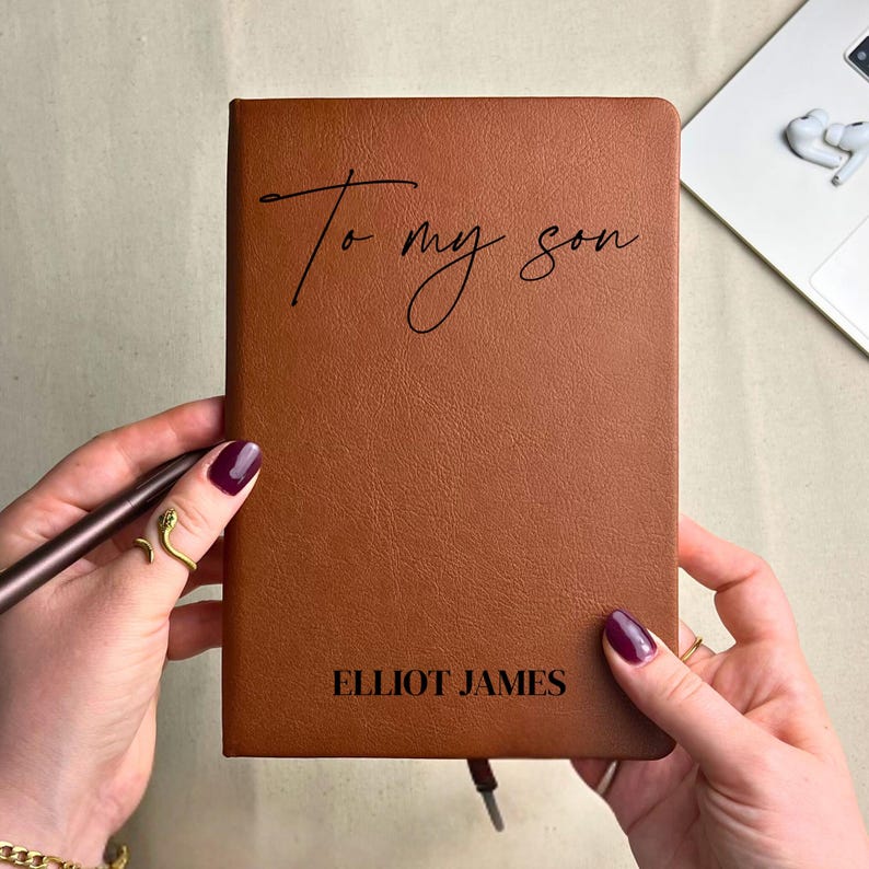 Personalized Memory Journal Gift From Parents - Letters To My Son, Family Memory Journal, Custom Keepsake Book to Write Letters To My image 6
