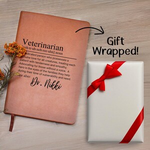 Custom Veterinarian Gift Leather Journal - Vet Appreciation, Personalized Notebook, Vet Tech Gift, Graduation Gift for Vet School Gifts Pets image 8