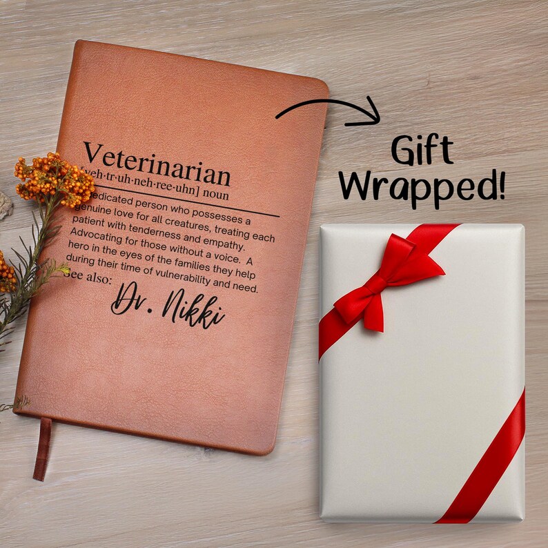 Custom Veterinarian Gift Leather Journal - Vet Appreciation, Personalized Notebook, Vet Tech Gift, Graduation Gift for Vet School Gifts Pets image 8
