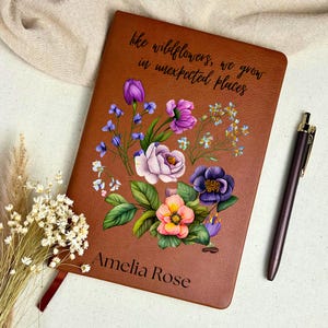 Spring Floral New Chapter Personalized Journal, Custom Notebook For New Beginnings Gift and Life Change, Grief Gift, Nurse Teacher Retired