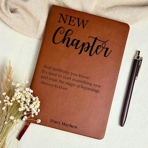 Personalized Journal New Chapter Gift, Retirement Gift for Nurses, Notebook For New Beginnings and Life Change, Teacher Retirement Gift