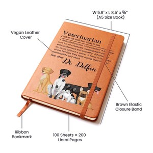 Caderno personalizado em couro vegano para veterinários, presente ideal para estudantes de veterinária. imagem 2