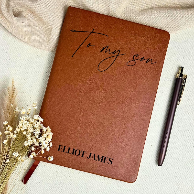 Personalized Memory Journal Gift From Parents - Letters To My Son, Family Memory Journal, Custom Keepsake Book to Write Letters To My image 1