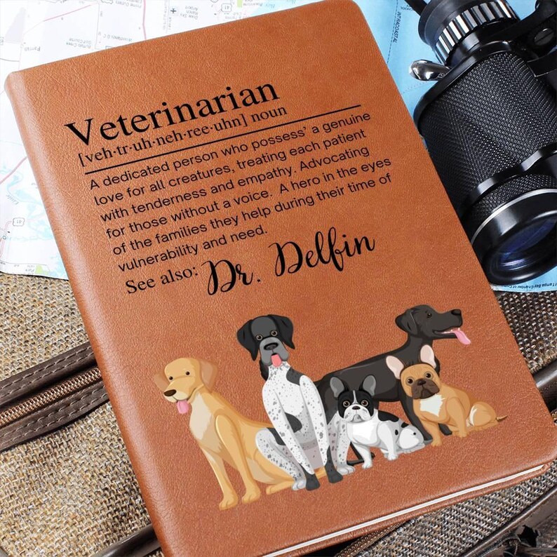 Caderno personalizado em couro vegano para veterinários, presente ideal para estudantes de veterinária. imagem 4