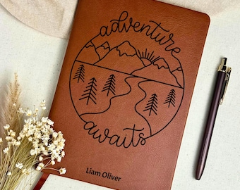 Diario di viaggio personalizzato in pelle vegana, l'avventura ti aspetta