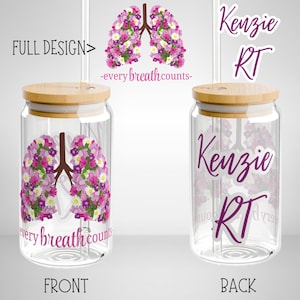 Personalized Gift For Respiratory Therapist Gift For RT Student Gift for Pulmonologist Gift For Lung Dr Gifts Custom Gift for RT Iced Coffee