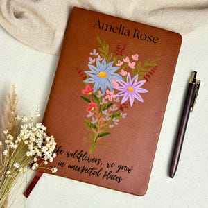 Spring Floral New Chapter Personalized Journal, Custom Notebook For New Beginnings Gift and Life Change, Grief Gift, Nurse Teacher Retired