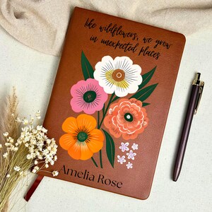 Spring Floral New Chapter Personalized Journal, Custom Notebook For New Beginnings Gift and Life Change, Grief Gift, Nurse Teacher Retired