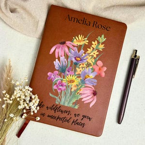 Spring Floral New Chapter Personalized Journal, Custom Notebook For New Beginnings Gift and Life Change, Grief Gift, Nurse Teacher Retired