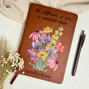 Spring Floral New Chapter Personalized Journal, Custom Notebook For New Beginnings Gift and Life Change, Grief Gift, Nurse Teacher Retired