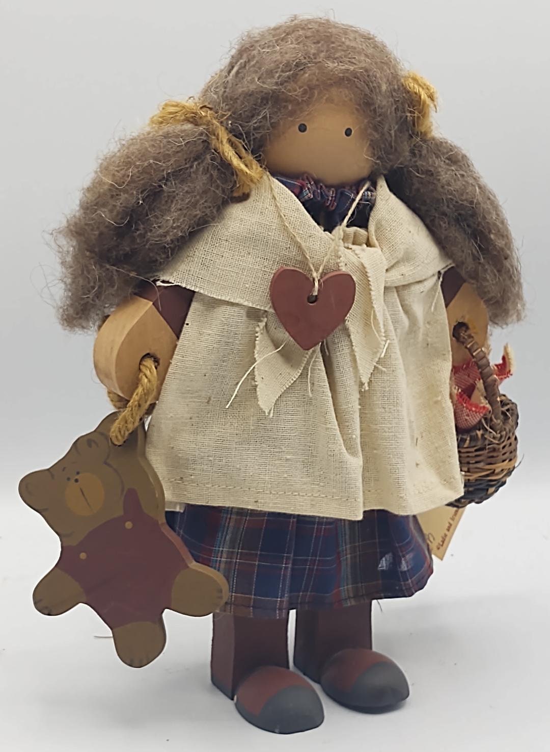 Vintage Lizzie High 1985 "sally Bowman" Wooden Folk Doll. Etsy