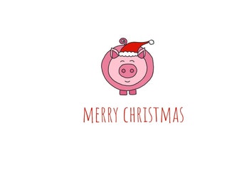 Pig Themed Card | Etsy