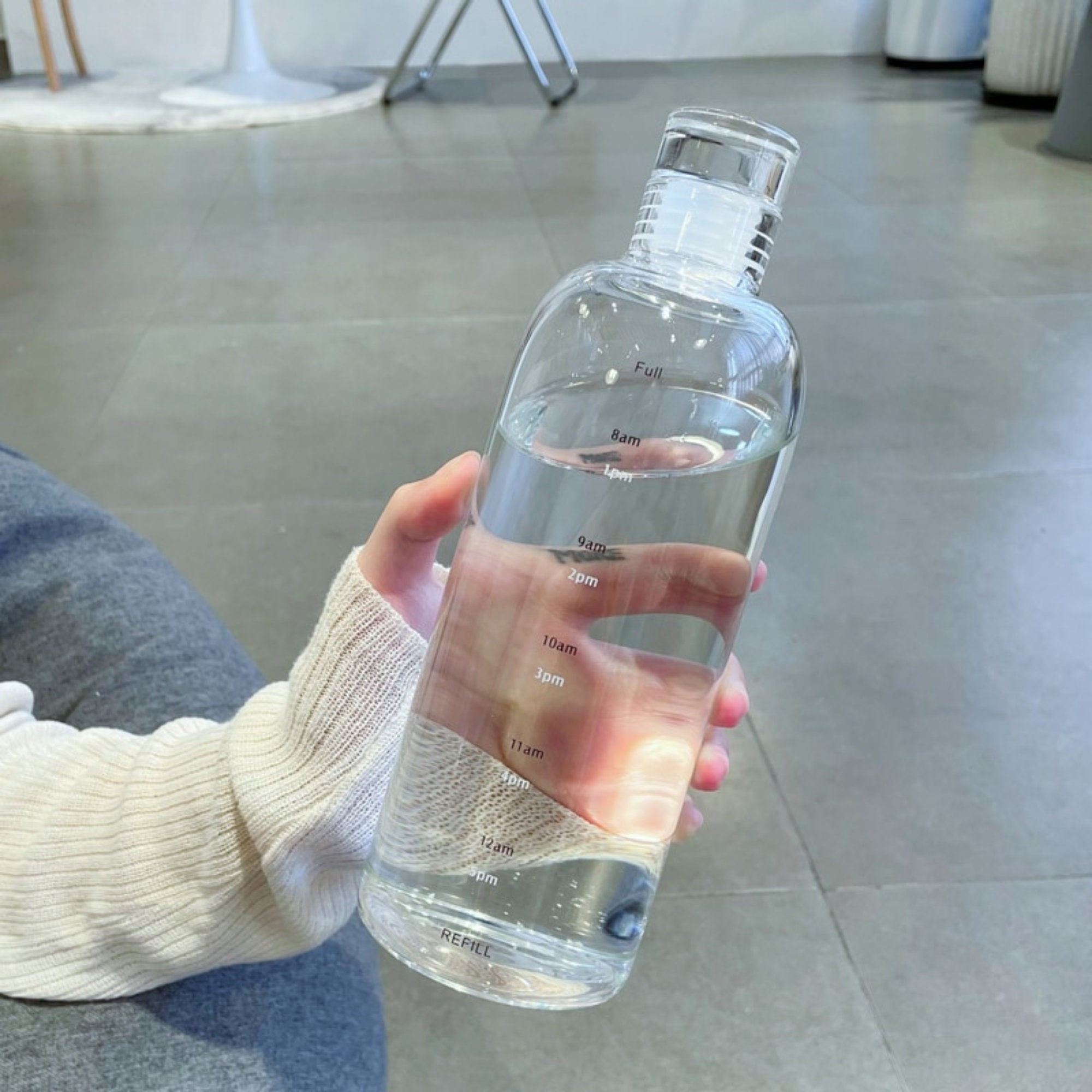 Botella de Agua de Vidrio de Borosilicato con Funda de Silicona LAAT Botella de Agua de Cristal 340 ml Botella de Agua Reutilizable 