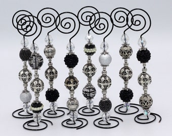 Place Card/Table Number Holders (set of 8) Black w/Black Wire