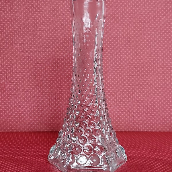 EO Brody Hobnail Clear Glass Vase