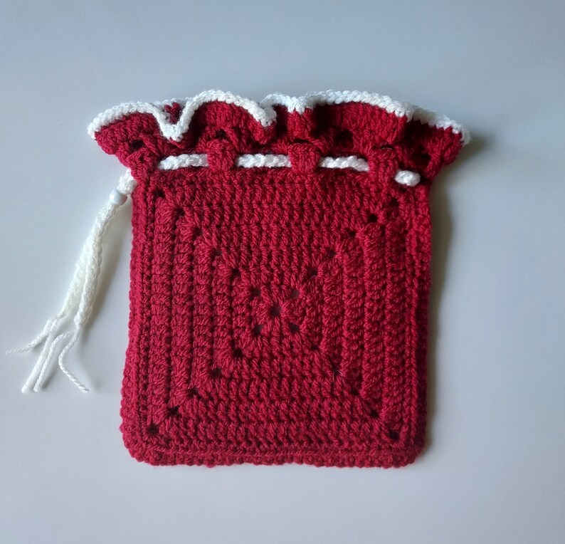 Crochet Snowflake Granny Square Pouch Snowflake Gift Bag - Etsy
