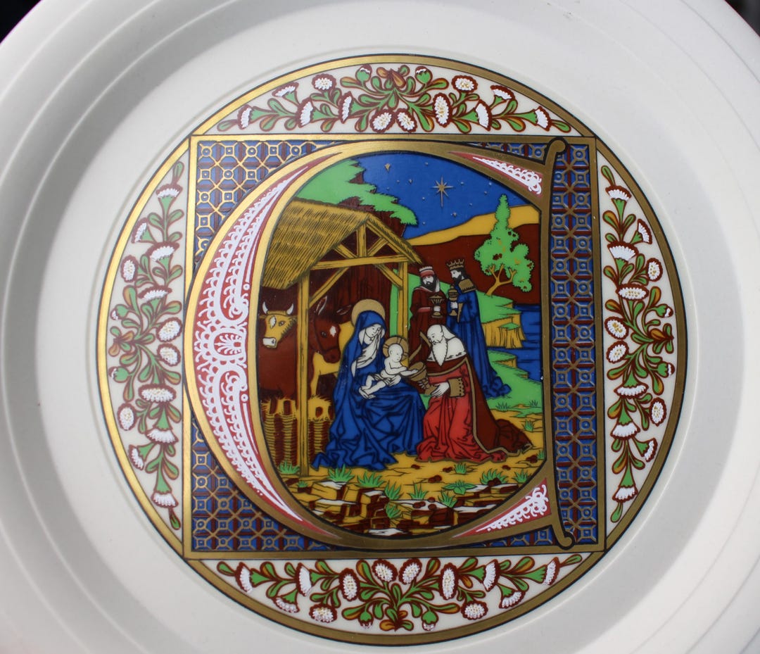 Vintage Hornsea Decorative Christmas Plate, Nativity Scene, 1979