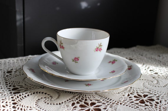 Vintage Mitterteich Bavaria Porcelain Trio: Cup, Saucer Vintage Mitterteich Bavaria Porcelain Trio: Cup, Saucer