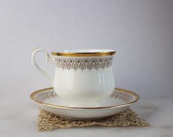 Elegant Vintage Burlington Teacup & Saucer (5 Sets Available) by Royal Albert, Bone China