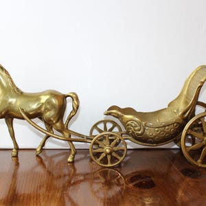 Vintage Messing Pferdewagen Made in Italy, sammelbar