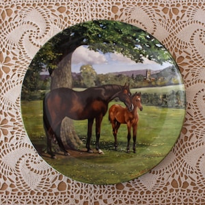 Vintage Decorative Plate by Spode 1st Issue in the Noble Horse Edition, The English Thoroughbred, Limited Edition. For Bradex, Collectable
