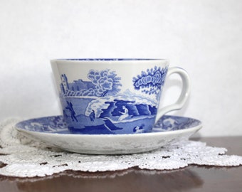 Taza y platillo vintage de Spode, diseño italiano Spode C1816 U. 9 disponible - Se vende individualmente