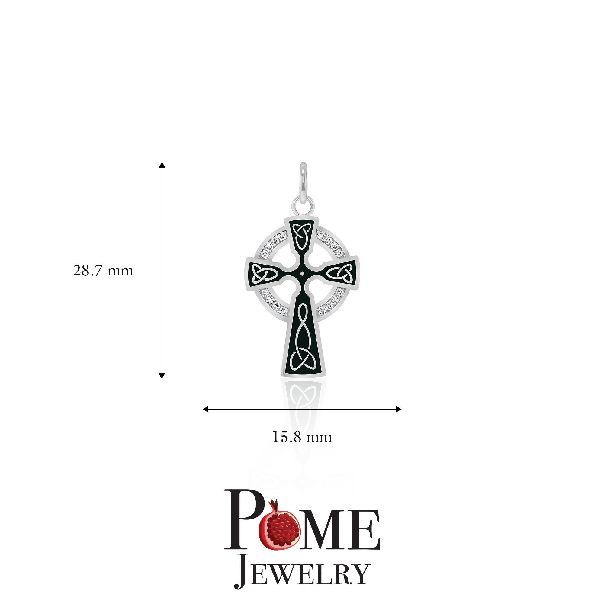 Celtic Cross Trinity Knot Pendant in Sterling Silver With CZ Stones ...