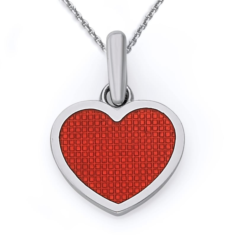 GG HEARTS STERLING SILVER RED ENAMEL PENDANT NECKLACE main image 1