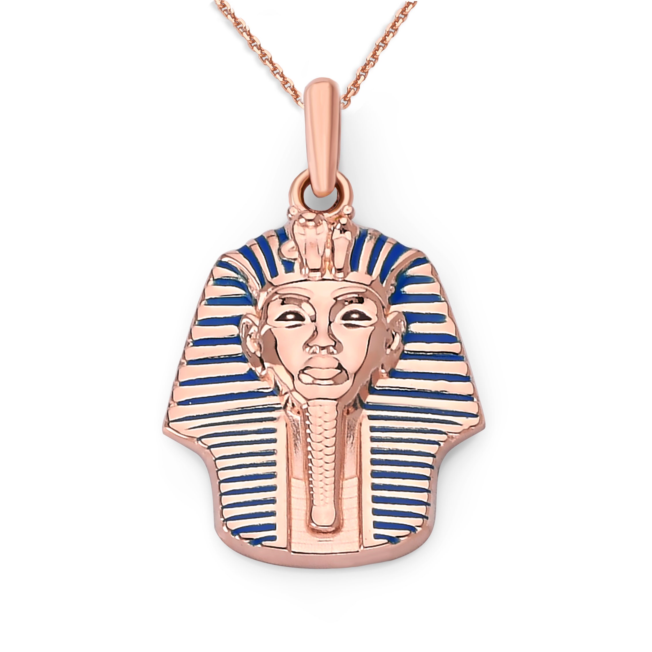 日本未入荷☆KING ICE☆14K Gold CZ Bandana Pharaoh Necklace 18K Gold CZ Jesus Pharaoh Pendant With Big Iced Out Cubic