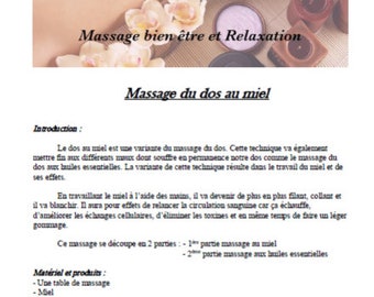 Cours/Protocole massage du dos au miel