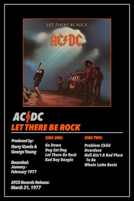 AC/DC Let There Be Rock Album Cover Poster Wall Art - Etsy