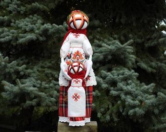 Handgemachte Mutter Kind Motanka Puppe, Ukrainische Gestickte Stoffpuppe