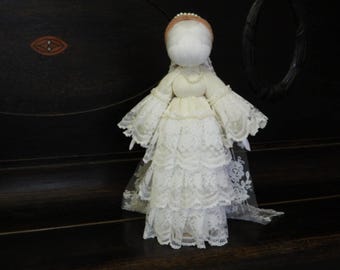 OOAK Ukrainian Folk Doll, Collectible Textile Art Doll, 11 in