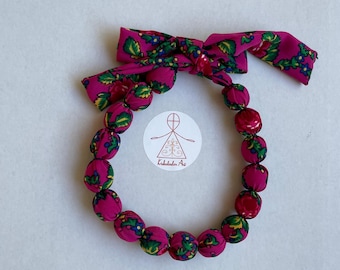 Handcrafted Wooden Bead Necklace: Rustic Slavic Folk Style