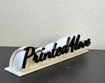 Name Tag with Sleek 90 Degree Text - Personalized Desk Accessory Modern 3D Printed