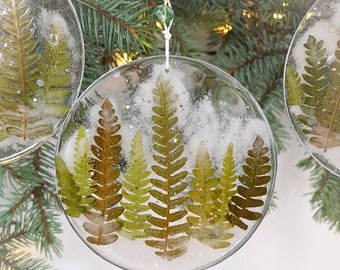 Atmospheric decorations for your Christmas tree, a miniature winter landscape of ferns, a unique gift