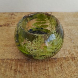 Forest candle holder, perfect gift, housewarming botanical resin art zdjęcie 4