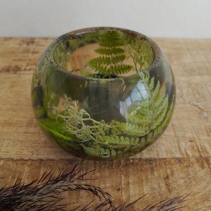 Forest candle holder, perfect gift, housewarming botanical resin art zdjęcie 5