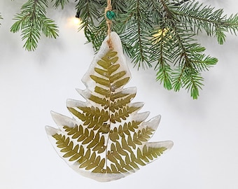 Christmas tree decor, pressed fern Christmas bauble - a beautiful ornament for YOU