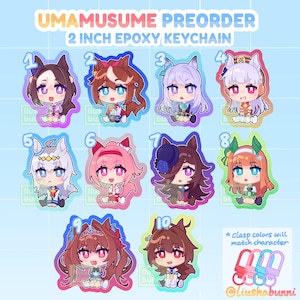 PREORDER Uma Musume Epoxy Charms | 2&#39;&#39; Double Sided Acrylic Keychains