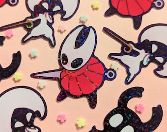 Hollow Knight Silksong Glitter Stickers | 2" Lace Hornet Shade Holographic Sticker