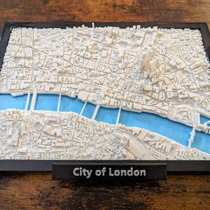 City of London, Wielka Brytania – mapa 3D (6,7 x 4,7 cala)