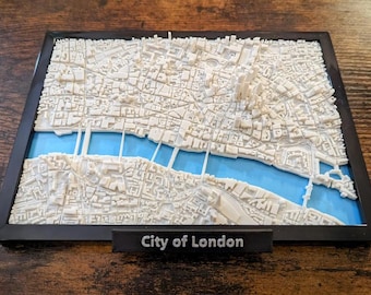 City of London, United Kingdom - 3D Map (6.7 in x 4.7 in)