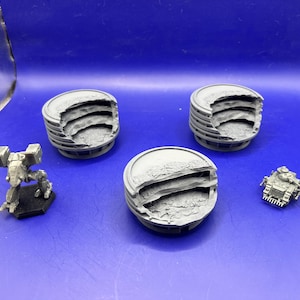 Pre-primed Ruined Sci-fi Towers Set - Legion & Epic Compatible (6mm | 8mm scale)