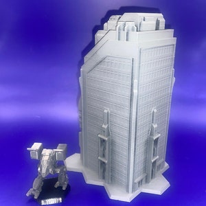 Urban High-Rise Commercial Tower w/ Hex Base, Tabletop Terrain Battletech (6mm)