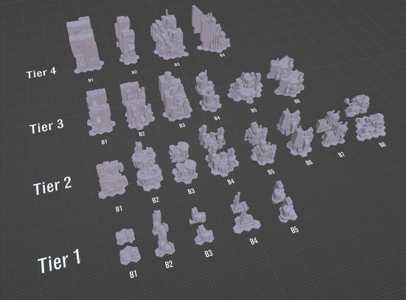 Sci-fi Commercial Building Hex Base, Tabletop War Game Terrain (6mm ...